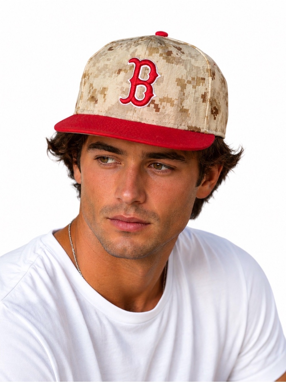 Boston New Era 59/Fifty flat bill SZ 7 fitted hat/cap Digital camo print